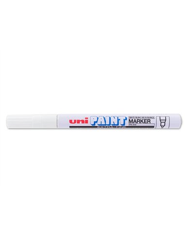 Marqueur uniball paint marker permanent pointe extra-fine encre base huile tous supports résiste 800 degrés blanc.