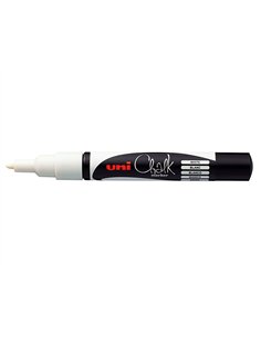 Marqueur uniball craie chalk marker pointe conique fine 0.9/1.3mm craie liquide couleur lumineuse blanc. 2