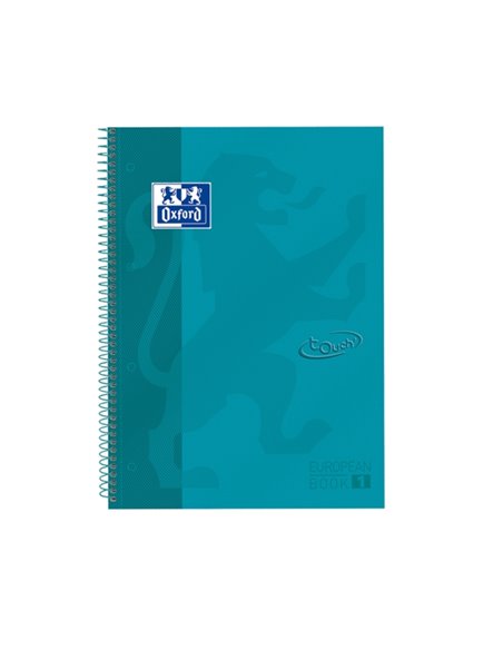 Cahier Oxford School Touch Europeanbook 1 A4+ 80 feuilles microperforées quadrillage 5 x 5 mm - Couverture extra rigide - Bleu v
