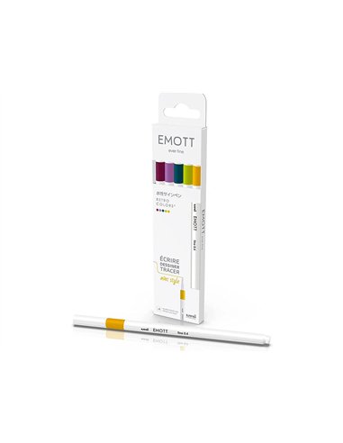 Pochette emott 5 feutres retro colors pointe fine coloris assortis.