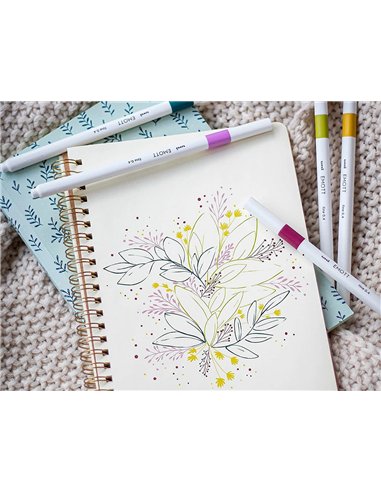 Pochette emott 5 feutres retro colors pointe fine coloris assortis.