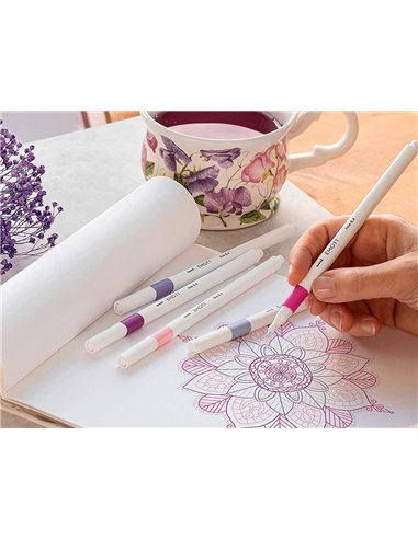 Pochette emott 5 feutres floral colors pointe fine coloris assortis.