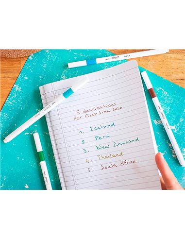 Pochette emott 5 feutres island colors pointe fine coloris assortis.