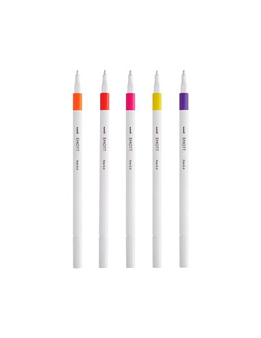 Pochette emott 5 feutres passion colors pointe fine coloris assortis.