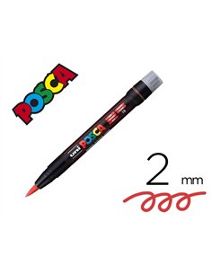 Marqueur peinture posca pointe pinceau pc350 rouge.