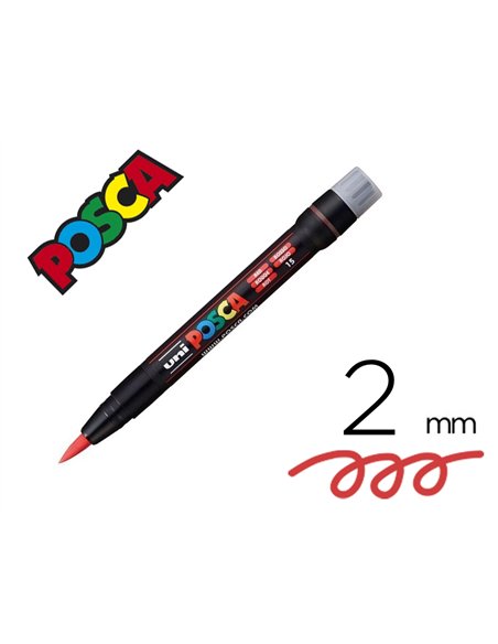 Marqueur peinture posca pointe pinceau pc350 rouge.