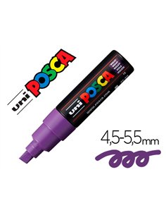 Marqueur peinture posca pc7m pointe large conique encre inodore couvrante miscible tous supports coloris violet.