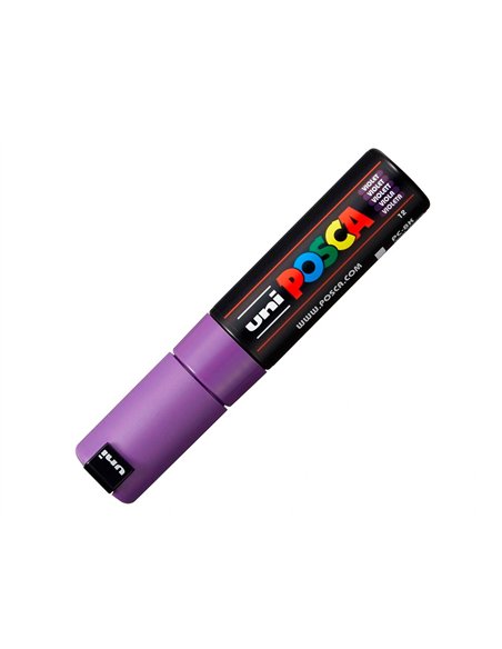 Marqueur peinture posca pc7m pointe large conique encre inodore couvrante miscible tous supports coloris violet.