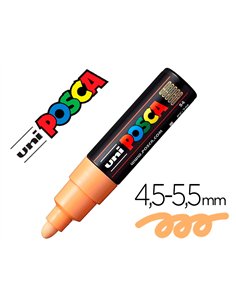 Marqueur peinture posca pc7m pointe large conique encre inodore couvrante miscible tous supports coloris rose.