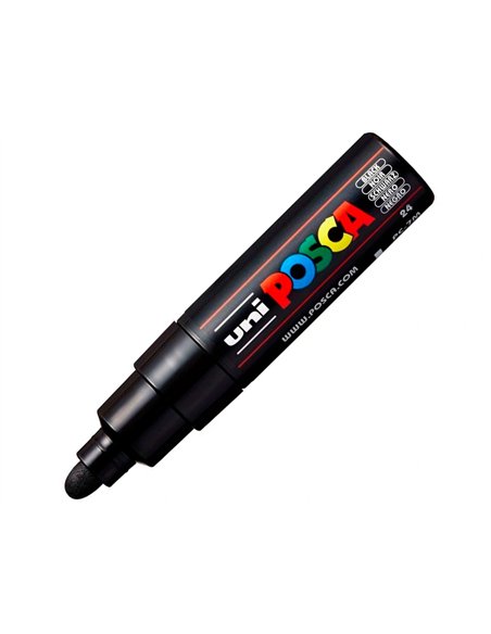 Marqueur peinture posca pc7m pointe large conique encre inodore couvrante miscible tous supports coloris noir.
