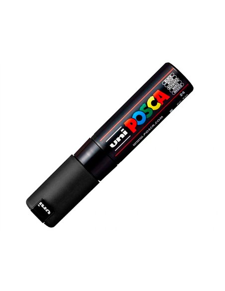 Marqueur peinture posca pc7m pointe large conique encre inodore couvrante miscible tous supports coloris noir.