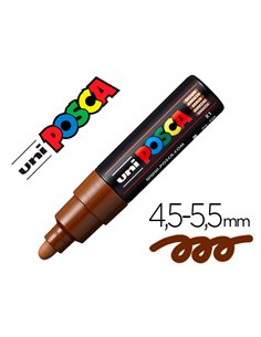 Marqueur peinture posca pc7m pointe large conique encre inodore couvrante miscible tous supports coloris marron.