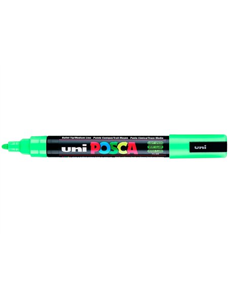 Marqueur posca pc5m gouache encre inodore toutes surfaces pointe moyenne conique couleur opaque couvrante vert clair.