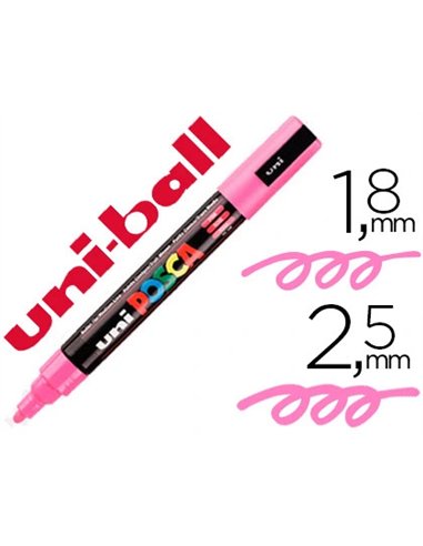 Marqueur posca pc5m gouache encre inodore toutes surfaces pointe moyenne conique couleur opaque couvrante rose.