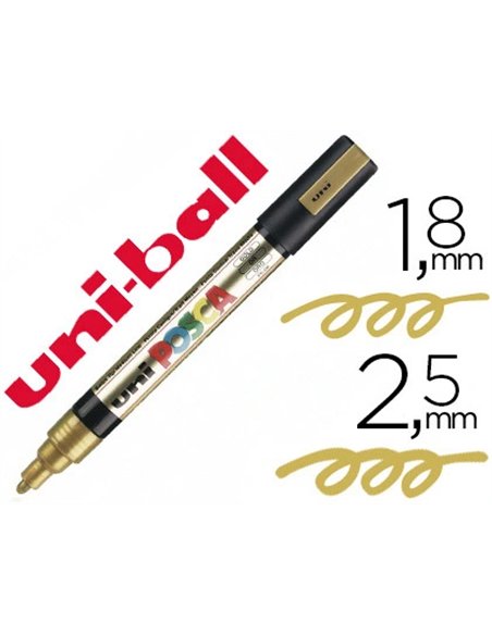 Marqueur posca pc5m gouache encre inodore toutes surfaces pointe moyenne conique couleur opaque couvrante or.