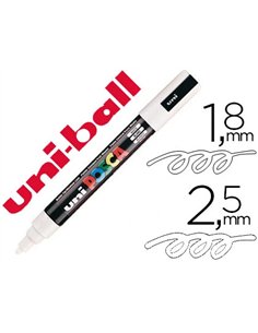 Marqueur posca pc5m gouache encre inodore toutes surfaces pointe moyenne conique couleur opaque couvrante blanc.