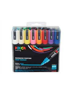 Marqueurs peinture posca pointe conique moyenne encre inodore couvrante set 16 unites assorties. 2