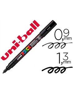 Marqueur posca pc3m gouache encre inodore toutes surfaces pointe fine conique couleur opaque couvrante noir.