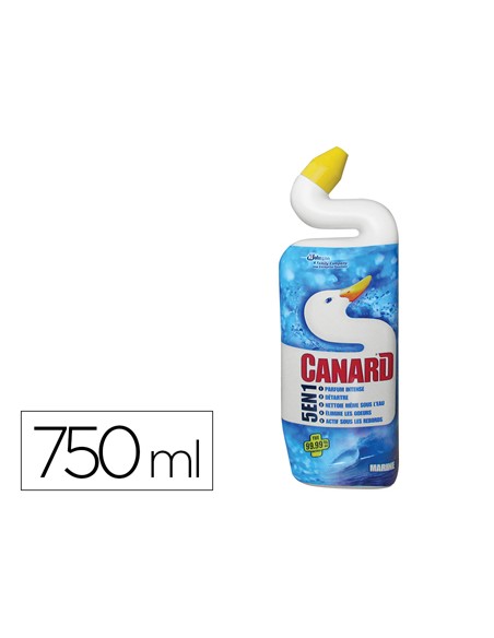 Gel wc canard 5 en 1 senteur marine parfum intense flacon 750ml