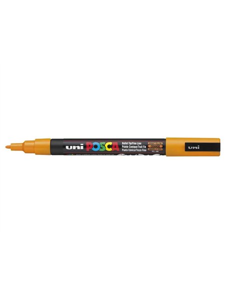 Marqueur posca pc3m base eau pointe conique fine 0,9-1,3mm sans odeurs/alcool/solvant tous supports coloris orange.