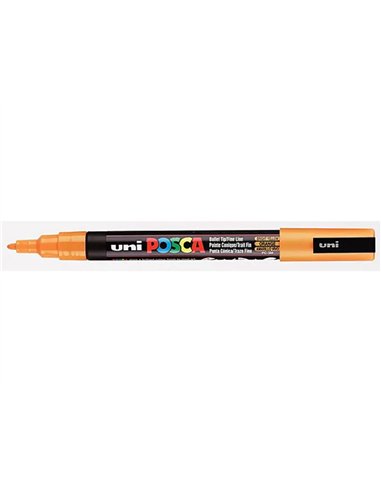 Marqueur posca pc3m base eau pointe conique fine 0,9-1,3mm sans odeurs/alcool/solvant tous supports coloris orange.