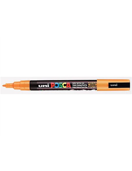 Marqueur posca pc3m base eau pointe conique fine 0,9-1,3mm sans odeurs/alcool/solvant tous supports coloris orange.
