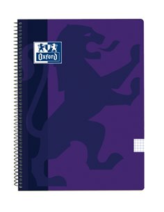 Cahier à spirale classique Oxford School, couverture plastique, folio 4x4 - 80 feuilles - Couverture plastique durable - Grille 