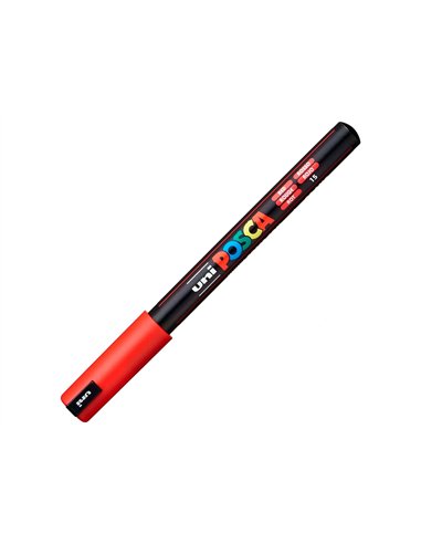 Marqueur posca pc1mr base eau pointe calibree extra fine 0,7mm sans odeurs/alcool/solvant coloris rouge.