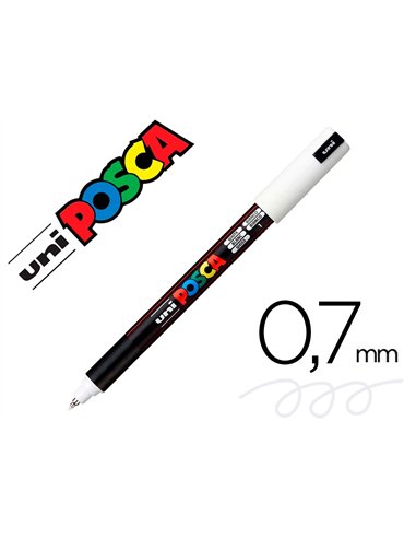 Marqueur posca pc1mr base eau pointe calibree extra fine 0,7mm blanc sans/odeurs/alcool/solvant tous.