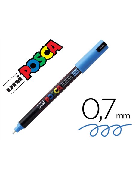 Marqueur posca pc1mr base eau pointe calibree extra fine 0,7mm bleu clair sans/odeurs/alcool/solvant tous.
