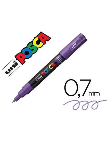 Marqueur posca pc1mc base eau pointe conique extra fine 0,7mm violet sans/odeurs/alcool/solvant tous.