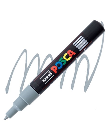 Marqueur posca pc1mc base eau pointe conique extra fine 0,7mm gris sans/odeurs/alcool/solvant tous.