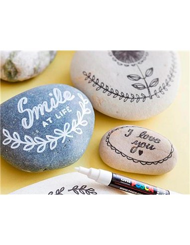 Marqueur posca pointe conique extra fine coloris blanc.