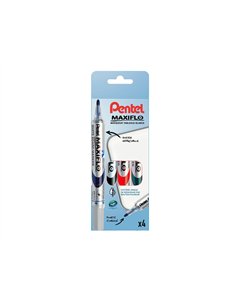 Marqueur pentel maxiflo effaçable tableau blanc pointe conique tracé 1,6mm écriture 1000m corps plastique recyclé 4u. 2