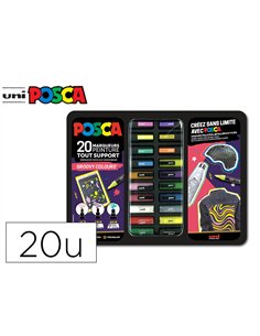 Mallette posca marqueur les insolites 20 unites coloris assortis.