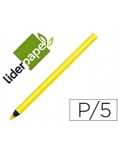 Surligneur liderpapel crayon de couleur néon jumbo mine extra-résistante forme triangulaire ergonomique coloris jaune.