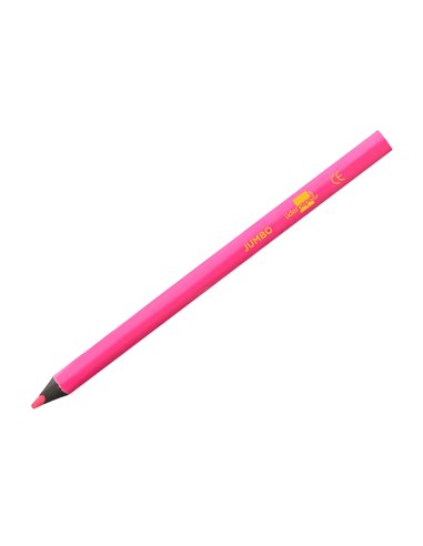 Surligneur liderpapel crayon de couleur néon jumbo mine extra-résistante forme triangulaire ergonomique coloris rose.