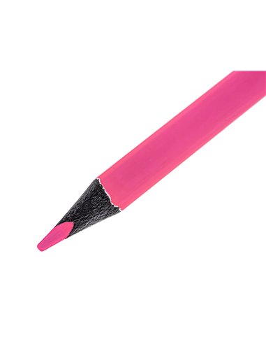 Surligneur liderpapel crayon de couleur néon jumbo mine extra-résistante forme triangulaire ergonomique coloris rose.