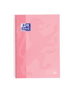 Cahier Oxford School Touch Europeanbook 1 A4+ 80 feuilles microperforées quadrillage 5 x 5 mm - Couverture extra rigide - Rose