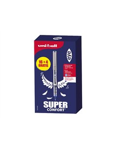 Roller uniball eye pointe metal ecriture fine boite de 16 + 4 rollers gratuits bleu. 2