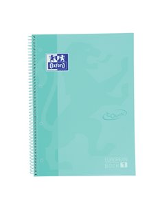 Cahier Oxford School Touch Europeanbook 1 A4+ 80 feuilles, quadrillage 5 x 5 mm, couverture extra rigide, couleur menthe glacée