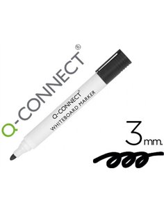 Marqueur q-connect tableau blanc pointe ogive tracé 2/3mm corps plastique encre base alcohol coloris noir.