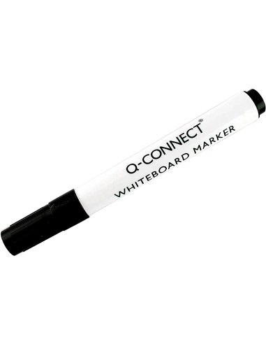 Marqueur q-connect tableau blanc pointe ogive tracé 2/3mm corps plastique encre base alcohol coloris noir.