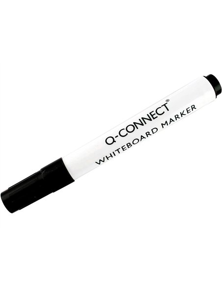 Marqueur q-connect tableau blanc pointe ogive tracé 2/3mm corps plastique encre base alcohol coloris noir.