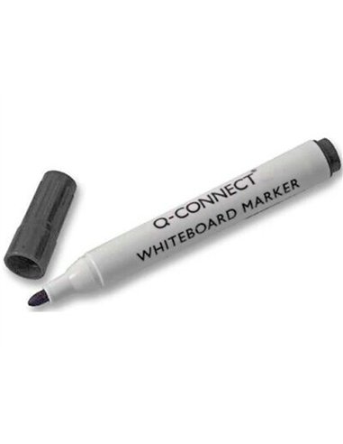 Marqueur q-connect tableau blanc pointe ogive tracé 2/3mm corps plastique encre base alcohol coloris noir.