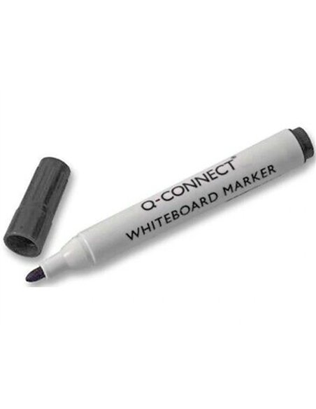Marqueur q-connect tableau blanc pointe ogive tracé 2/3mm corps plastique encre base alcohol coloris noir.