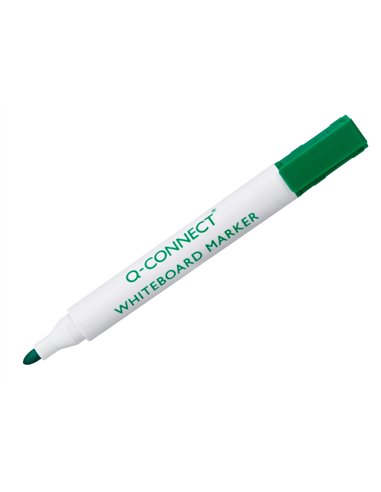Marqueur q-connect tableau blanc pointe ogive tracé 2/3mm corps plastique encre base alcohol coloris vert.