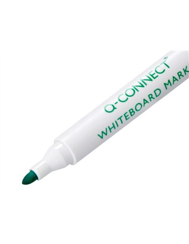 Marqueur q-connect tableau blanc pointe ogive tracé 2/3mm corps plastique encre base alcohol coloris vert.