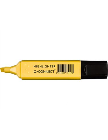 Surligneur q-connect pastel tracé 2/5mm pointe biseautée pochette 6 unités coloris jaune rose orange vert bleu violet.