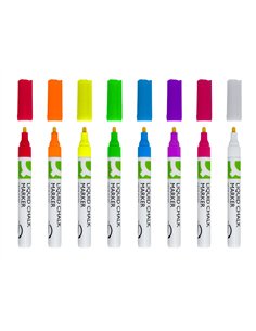 Marqueur q-connect craie liquide pointe ronde trace 3mm coloris assortis boite 8 unites. 2